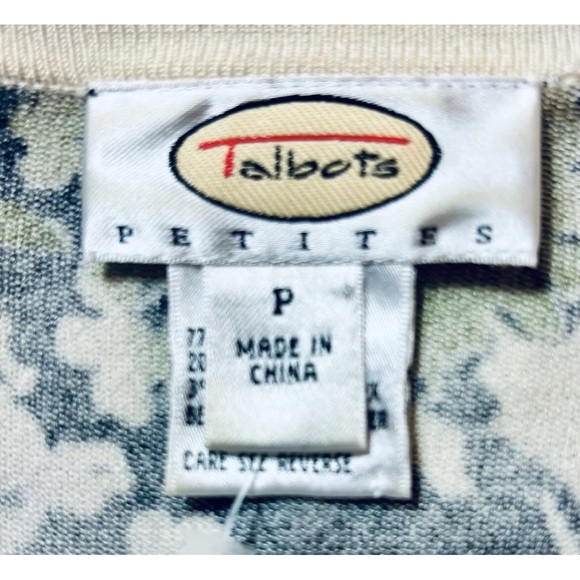 Talbots Floral V-Neck Silk Blend Cardigan Fairycore Petite Women's Size PS - Picture 4 of 11